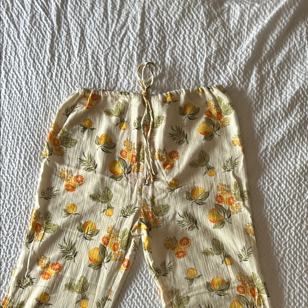 The Lullaby Club Cream Floral Wide Leg Pants